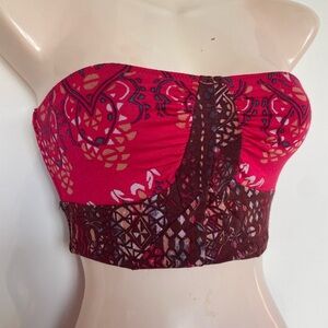 Intimately Free People Red Strapless Tube Bandeau cropped top soft bustier